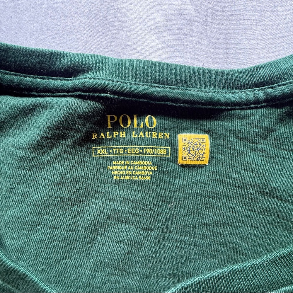 Polo Ralph Lauren Classic Logo Men’s XXL Green Long Sleeve Tee - Picture 8 of 9